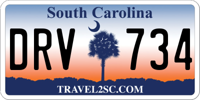 SC license plate DRV734