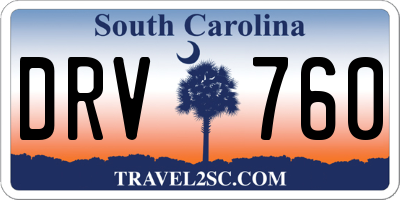 SC license plate DRV760