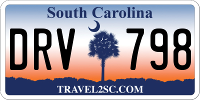 SC license plate DRV798