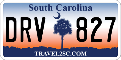 SC license plate DRV827