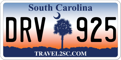SC license plate DRV925
