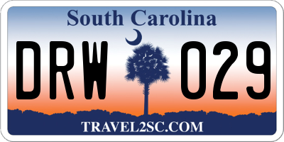 SC license plate DRW029