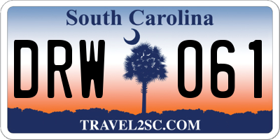 SC license plate DRW061