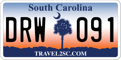 SC license plate DRW091