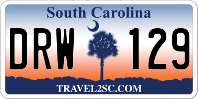 SC license plate DRW129