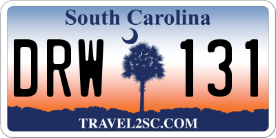 SC license plate DRW131
