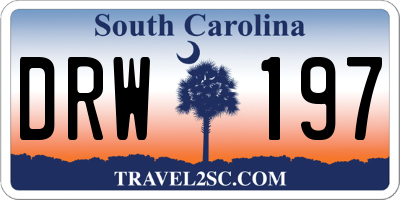 SC license plate DRW197