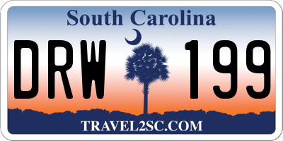 SC license plate DRW199