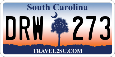 SC license plate DRW273
