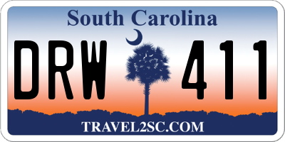 SC license plate DRW411