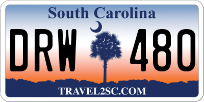 SC license plate DRW480