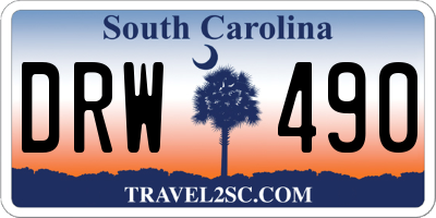 SC license plate DRW490