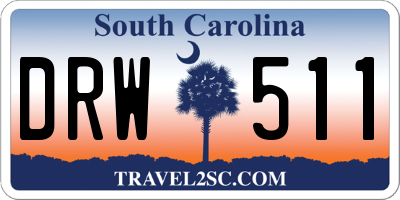 SC license plate DRW511