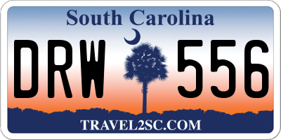 SC license plate DRW556