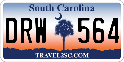 SC license plate DRW564