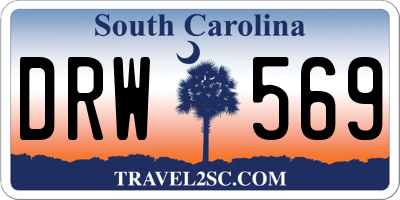 SC license plate DRW569