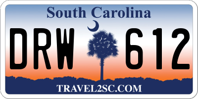 SC license plate DRW612
