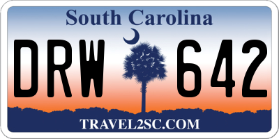 SC license plate DRW642