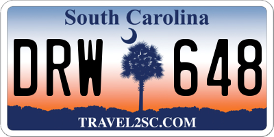 SC license plate DRW648