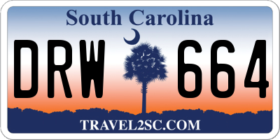 SC license plate DRW664
