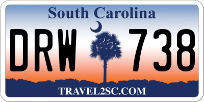 SC license plate DRW738