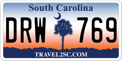 SC license plate DRW769