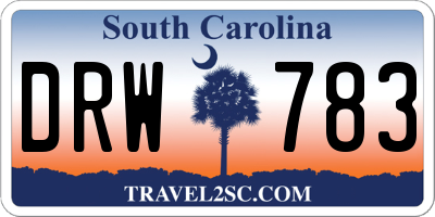 SC license plate DRW783