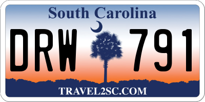 SC license plate DRW791