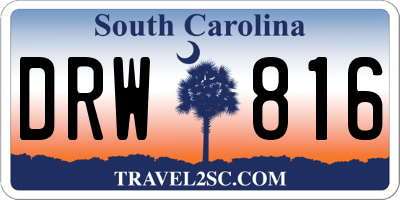 SC license plate DRW816