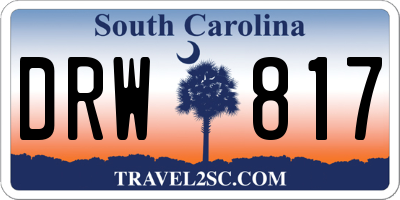 SC license plate DRW817