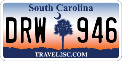 SC license plate DRW946