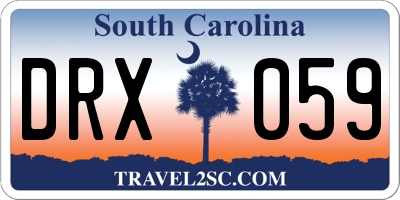 SC license plate DRX059