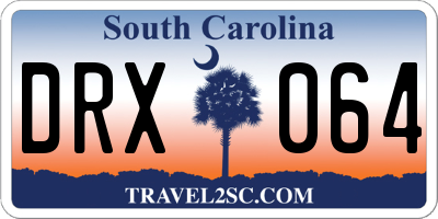 SC license plate DRX064