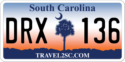 SC license plate DRX136