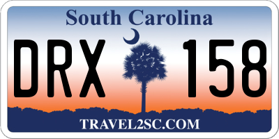 SC license plate DRX158