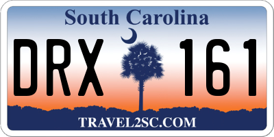 SC license plate DRX161