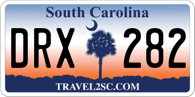SC license plate DRX282
