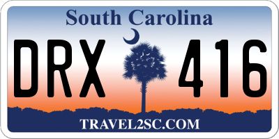 SC license plate DRX416