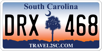 SC license plate DRX468