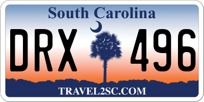 SC license plate DRX496