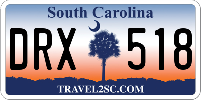 SC license plate DRX518