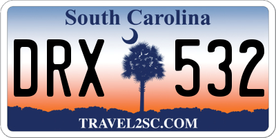 SC license plate DRX532