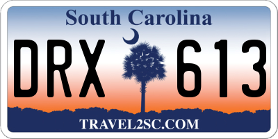 SC license plate DRX613