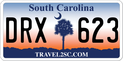 SC license plate DRX623