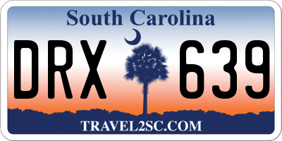 SC license plate DRX639