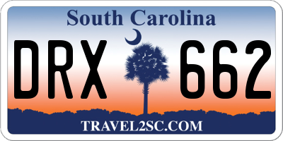 SC license plate DRX662