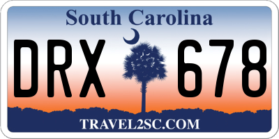 SC license plate DRX678
