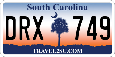 SC license plate DRX749
