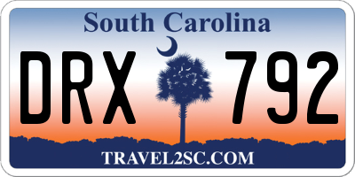 SC license plate DRX792