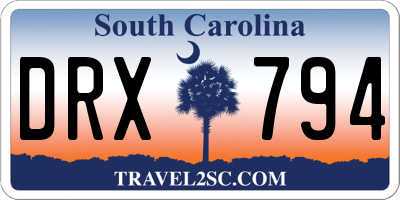 SC license plate DRX794